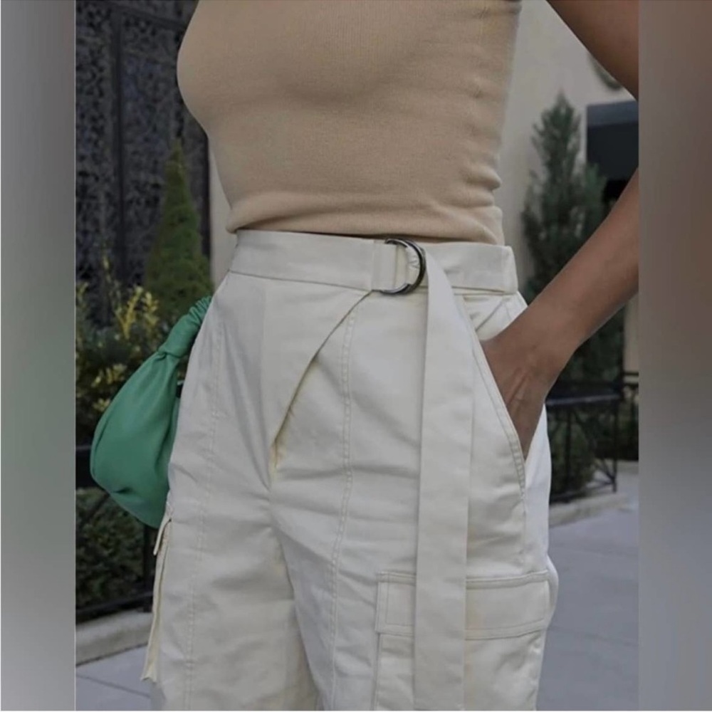 NWT The Drop x KarenBrit Chick Belted Cargo Pant Whisper White Small - Picture 3 of 8